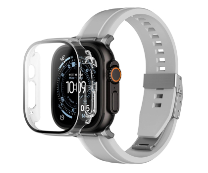 Pasek i akcesoria do zegarków AmazingThing Radix z etui Apple Watch UItra 3 49 mm clear